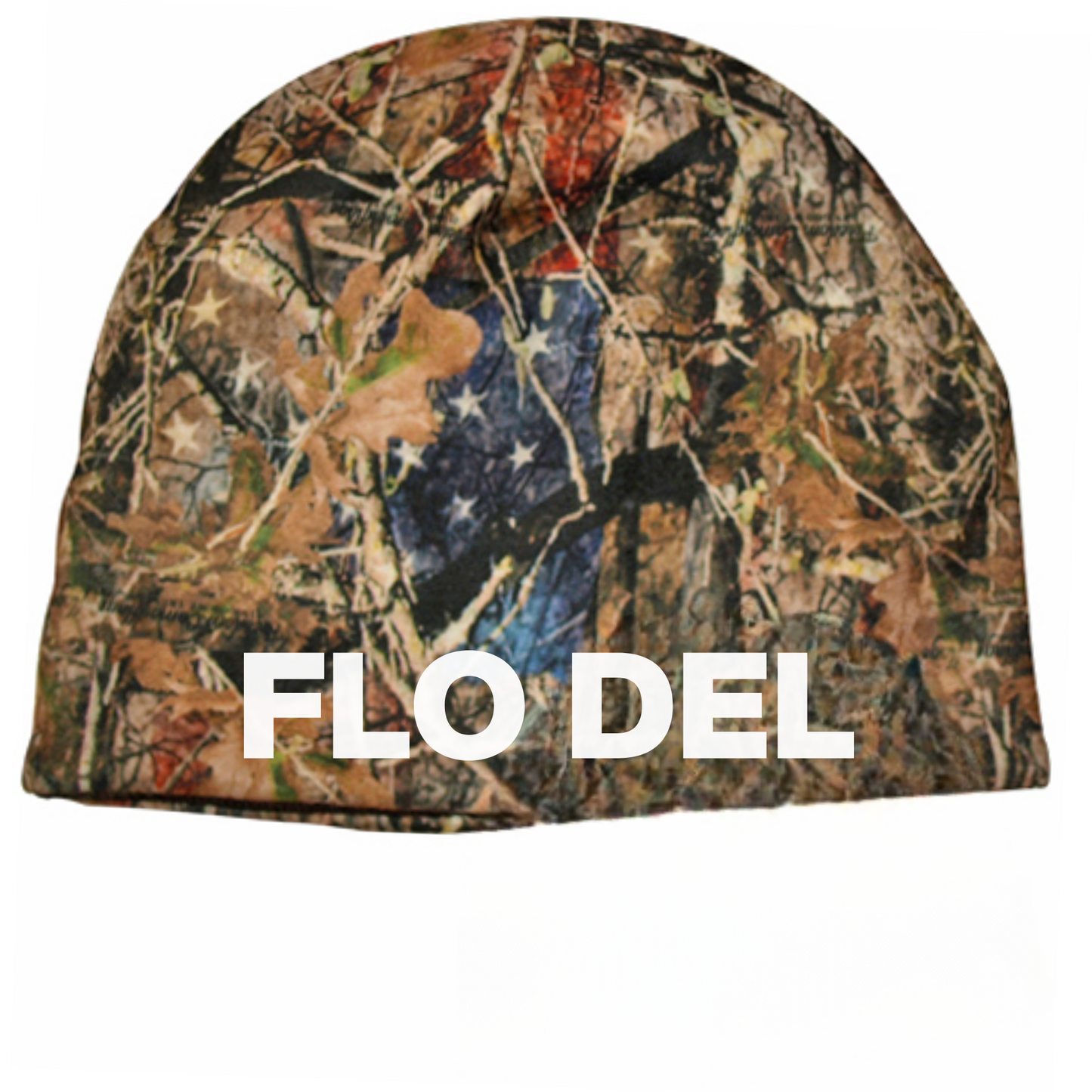 FLO DEL Camo Fleece Knit-Lined Beanie