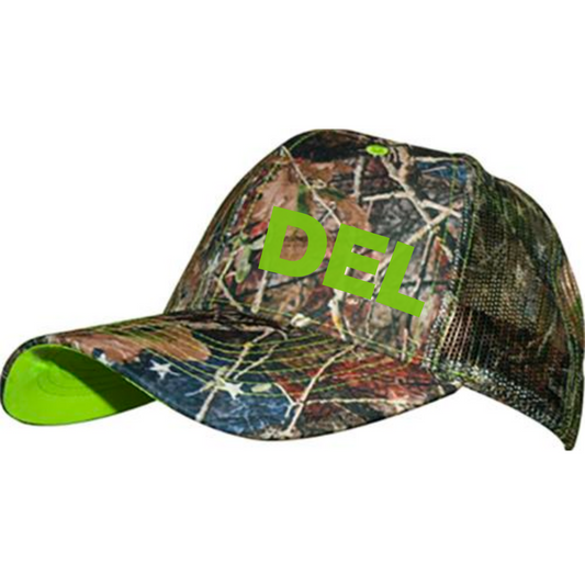 FLO DEL Camo Snapback Trucker Hat w/ Neon Under Brim | 2 Colors