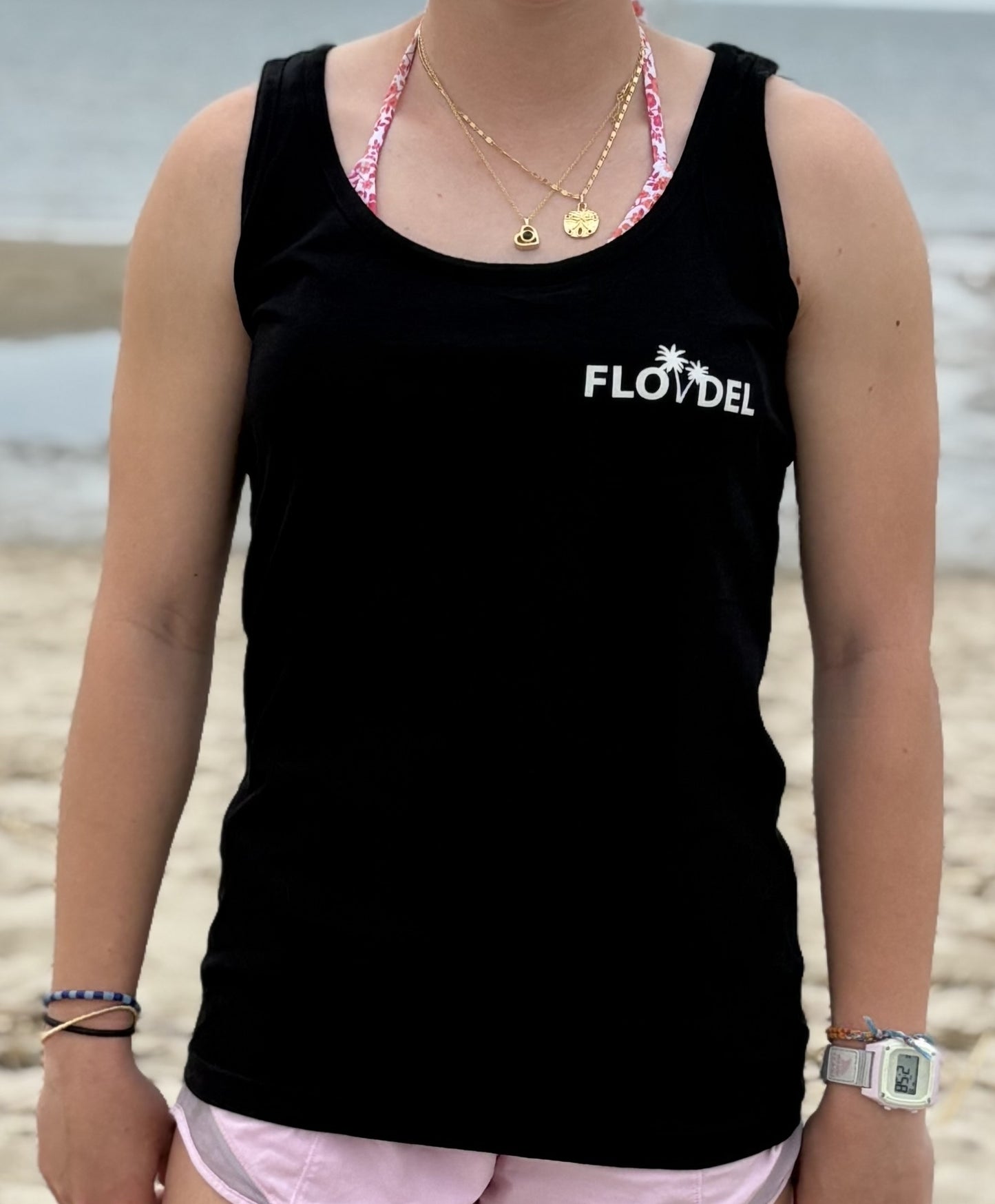 FLO DEL NEW! Logo Women's Gildan Softstyle Tank Top | Black